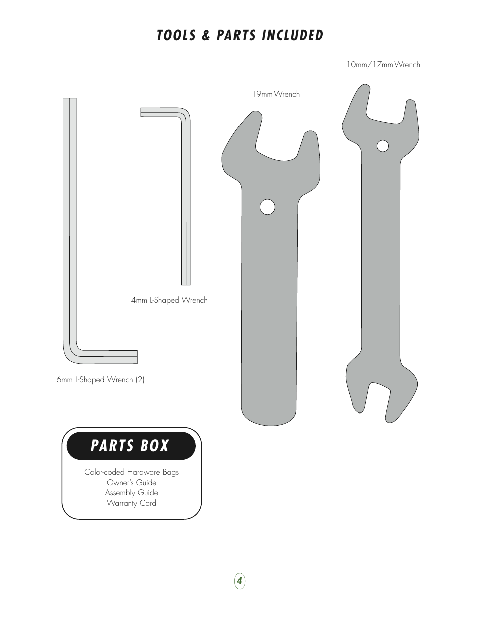 Parts box, Tools & parts included | Vision Fitness ST250 User Manual | Page 4 / 16