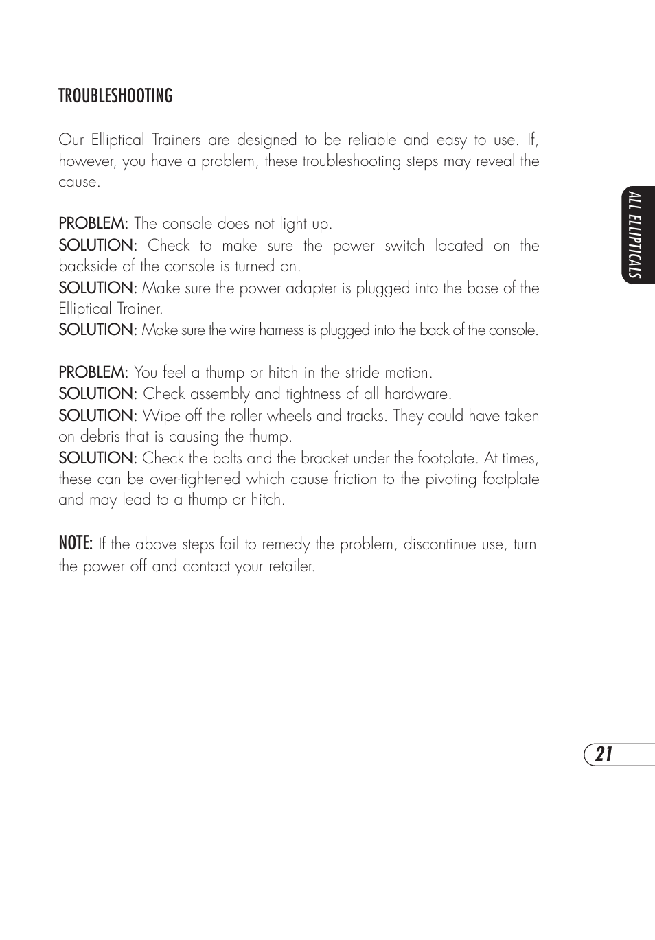 Vision Fitness E3200 User Manual | Page 25 / 72