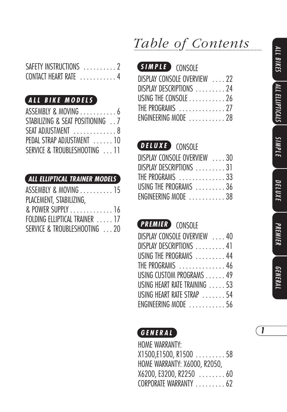 Vision Fitness E3200 User Manual | Page 5 / 72