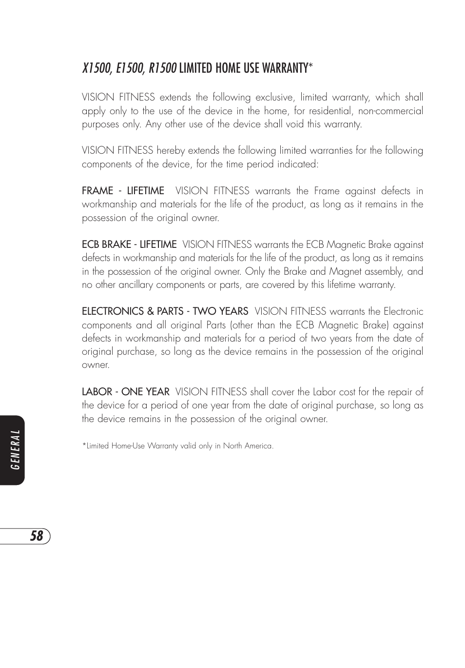 Vision Fitness E3200 User Manual | Page 62 / 72