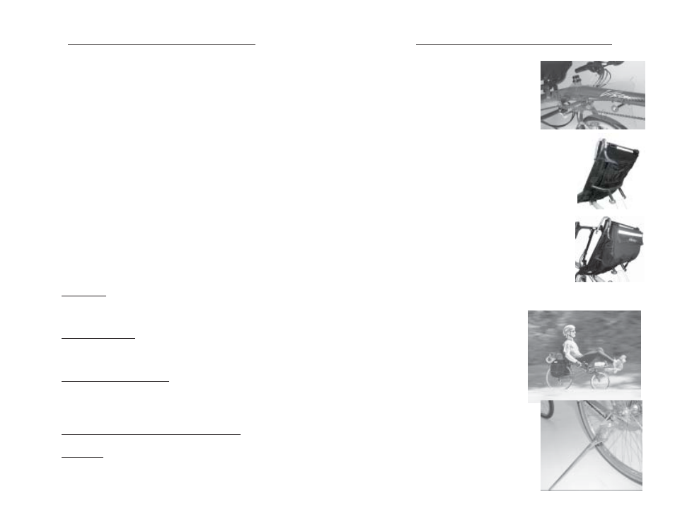 Chapter 1: (continued), Chapter 4: (continued), Seatback system | Rear rack / panniers, Fenders, Kickstand | Vision Fitness R65 User Manual | Page 4 / 10