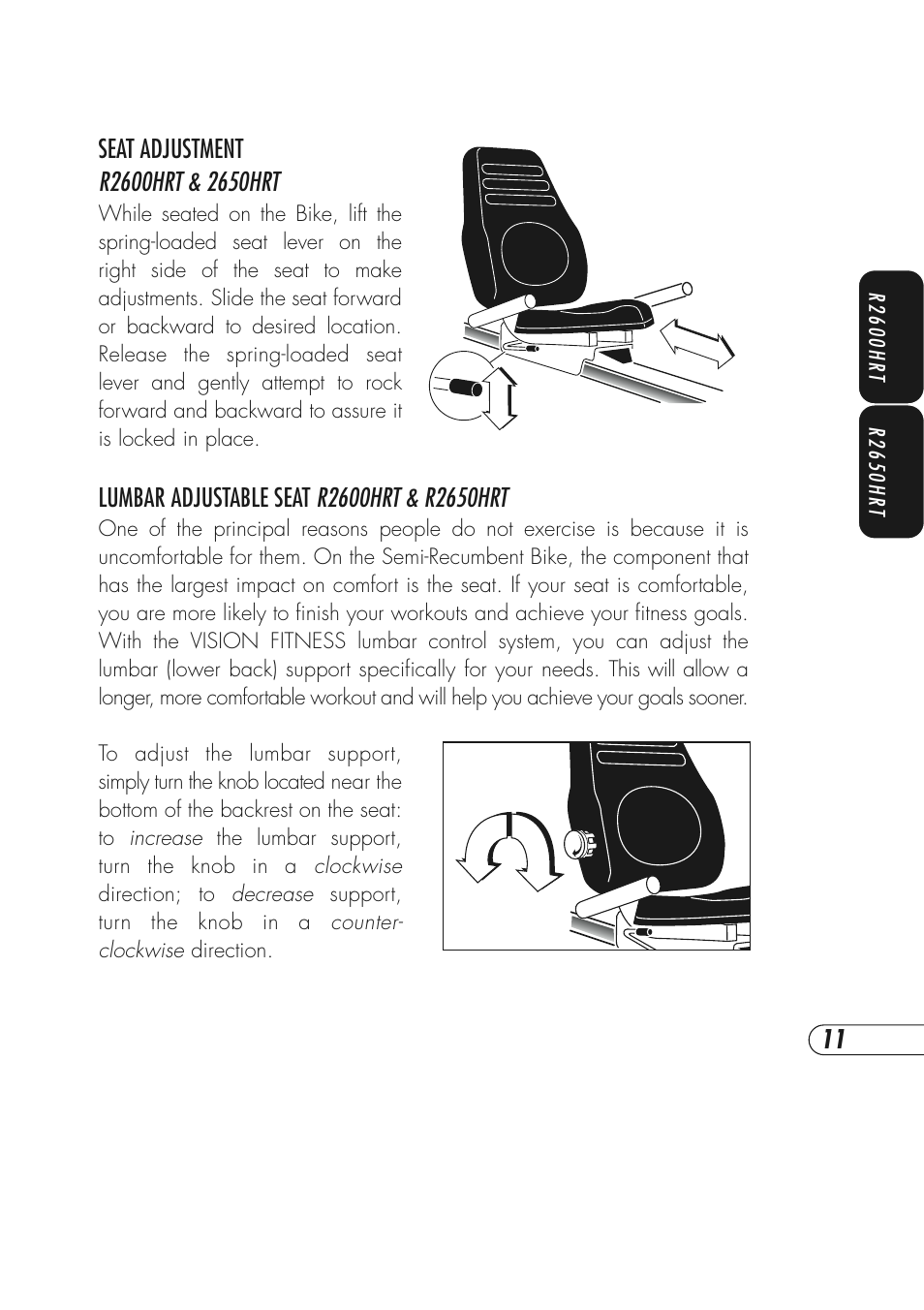 Vision Fitness R2600HRT User Manual | Page 15 / 60