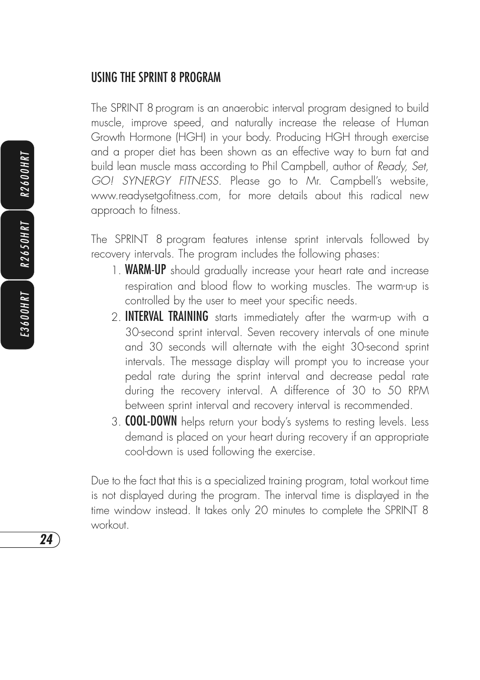 Vision Fitness R2600HRT User Manual | Page 28 / 60