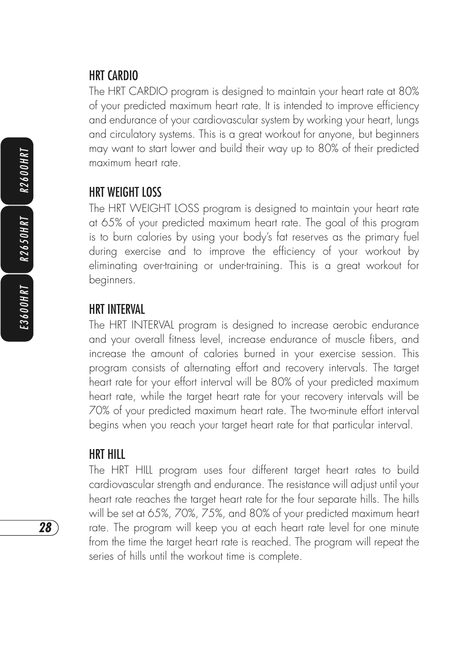 Vision Fitness R2600HRT User Manual | Page 32 / 60