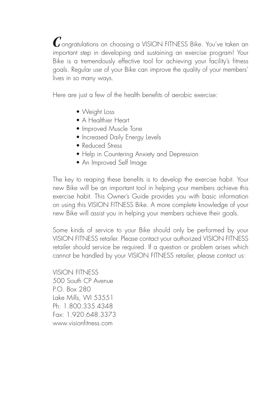 Vision Fitness R2600HRT User Manual | Page 4 / 60