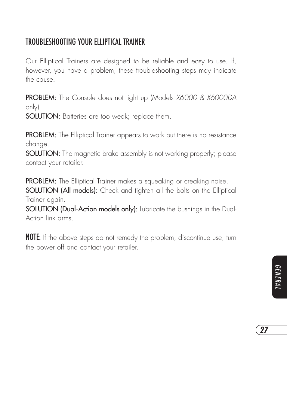 Vision Fitness X6000 User Manual | Page 31 / 56