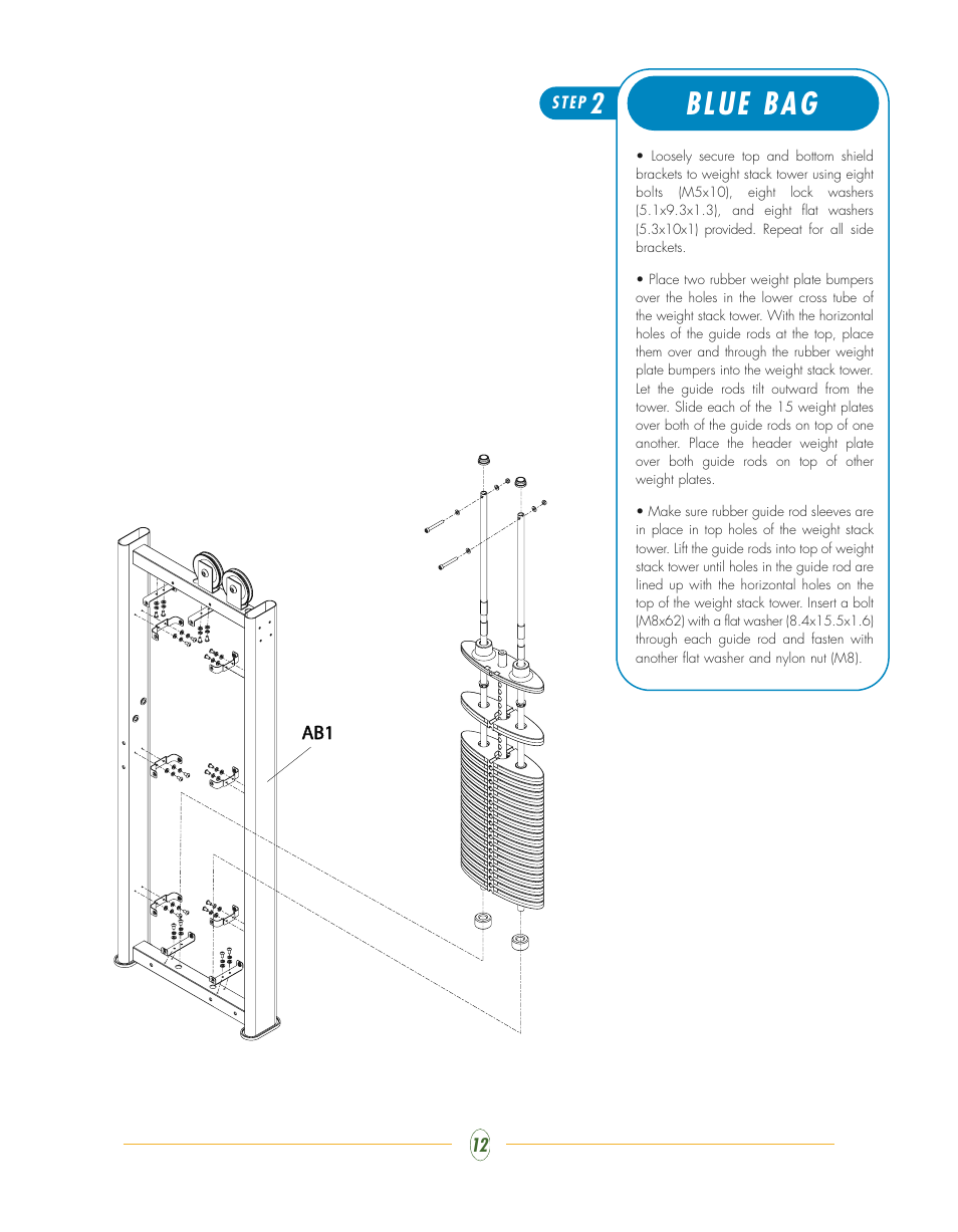 Blue bag | Vision Fitness ST770 User Manual | Page 12 / 32