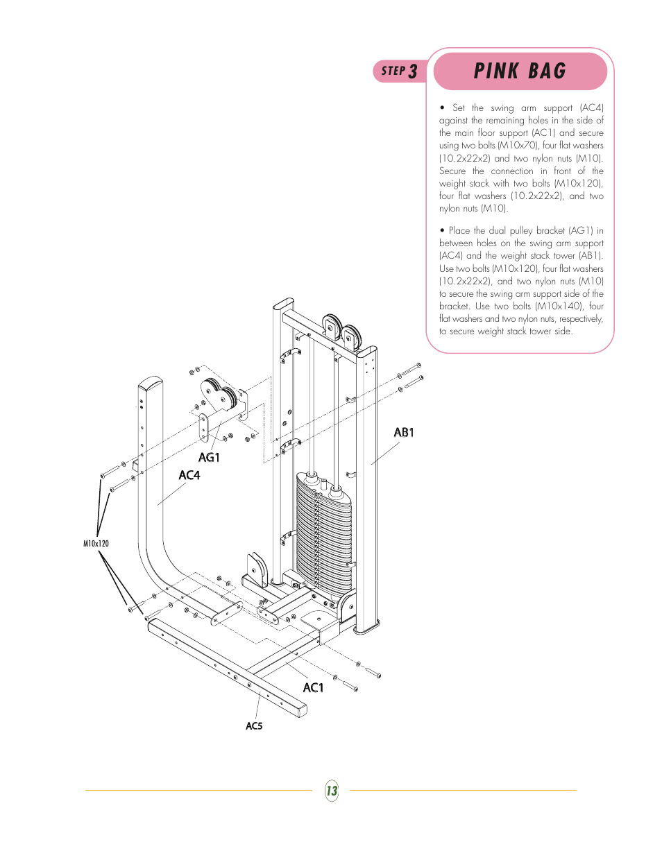 Pink bag | Vision Fitness ST770 User Manual | Page 13 / 32