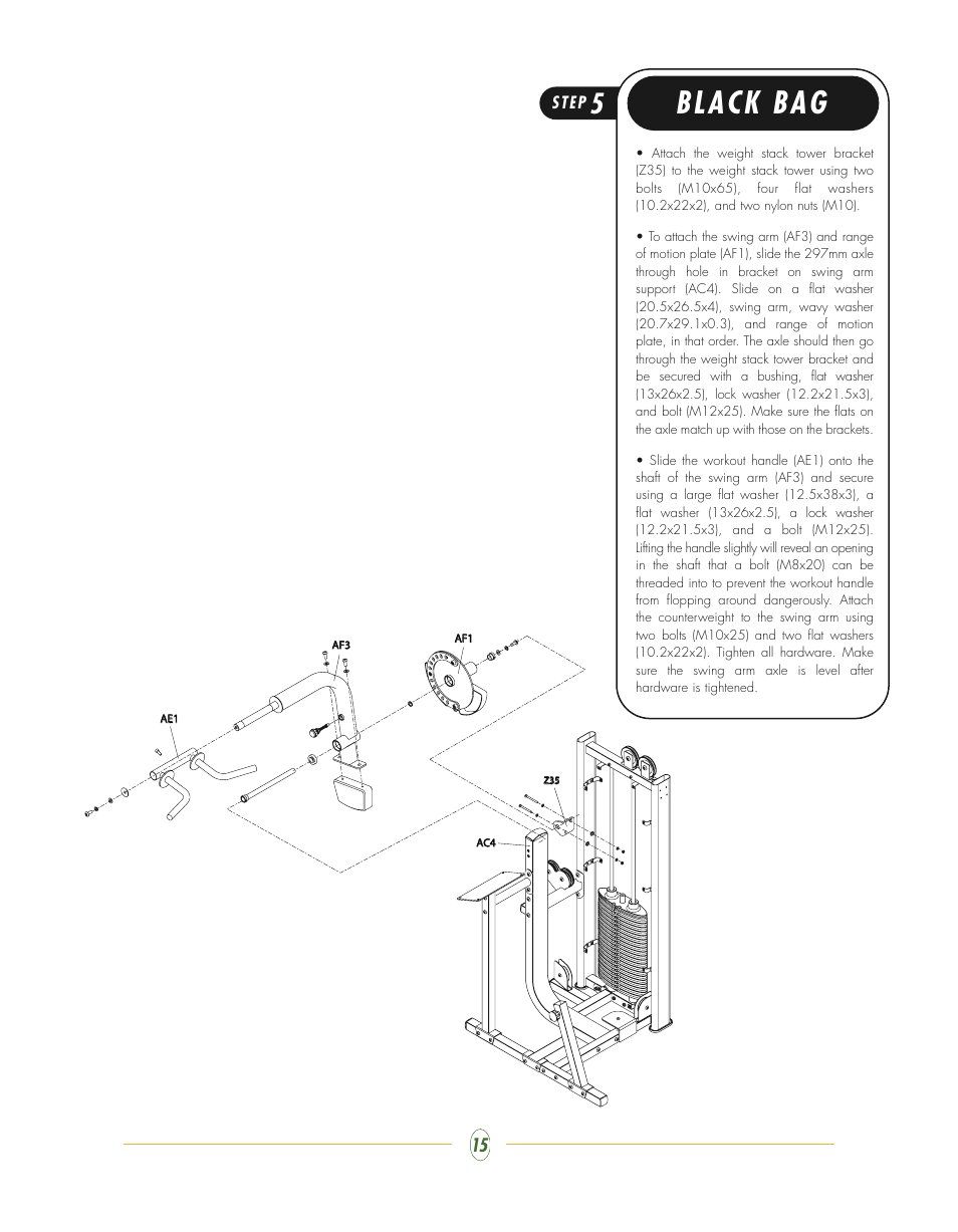 Black bag | Vision Fitness ST770 User Manual | Page 15 / 32