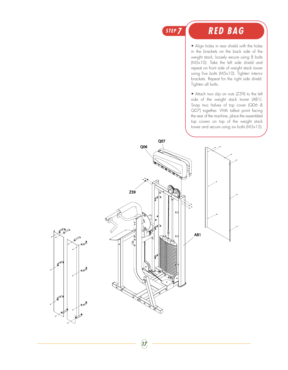 Red bag | Vision Fitness ST770 User Manual | Page 17 / 32