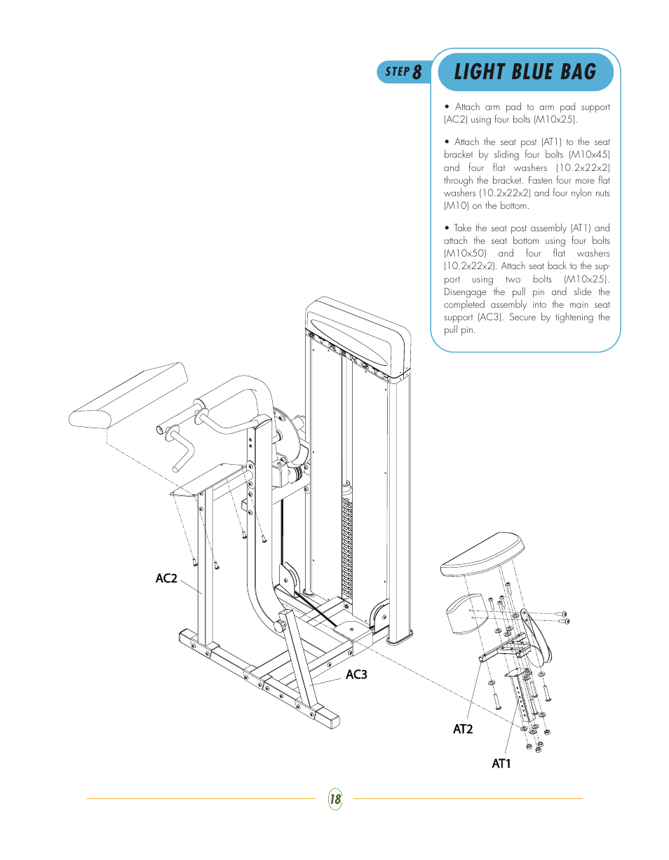 Light blue bag | Vision Fitness ST770 User Manual | Page 18 / 32