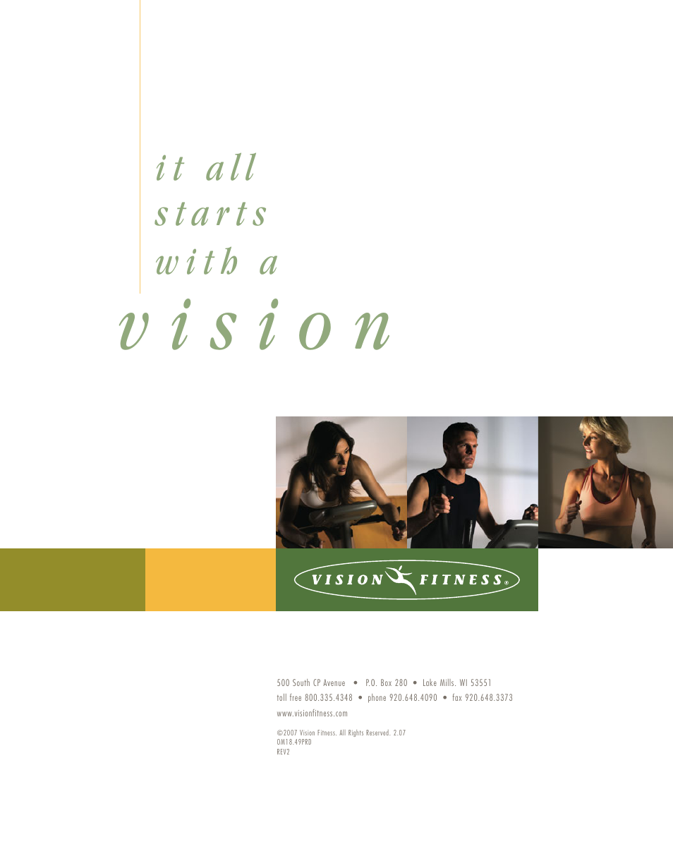 Vision Fitness ST770 User Manual | Page 32 / 32