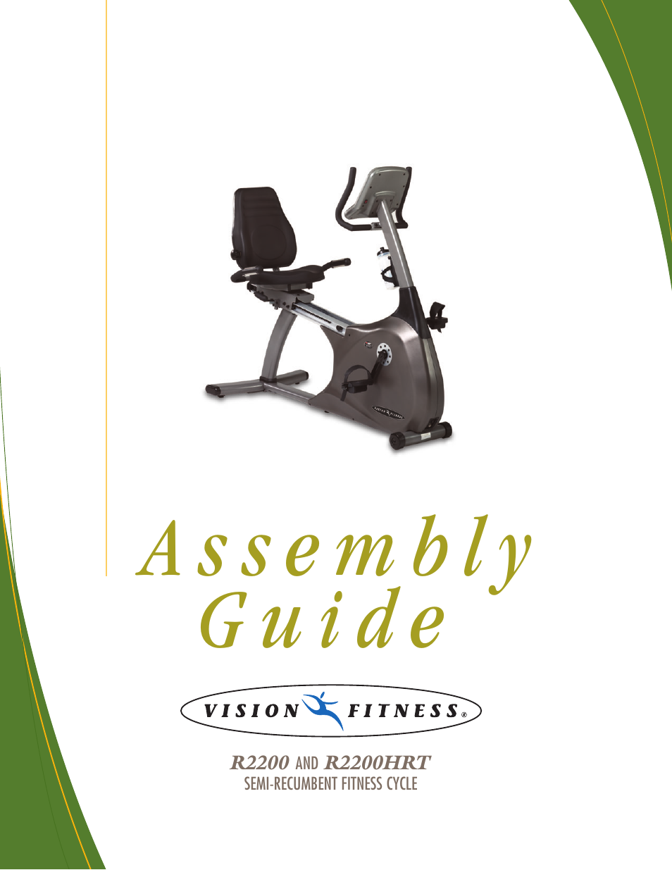 Vision Fitness R2200 User Manual | 8 pages