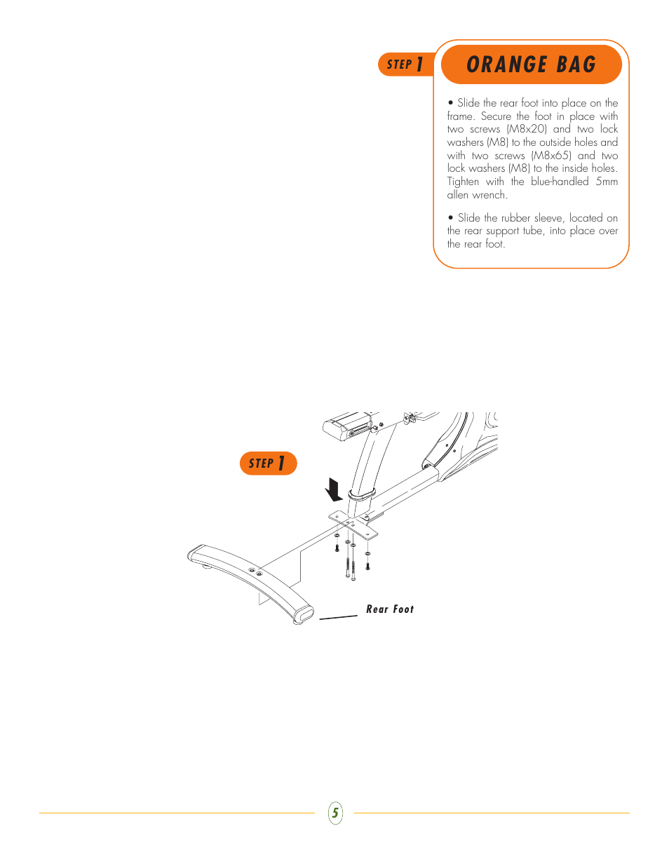 Orange bag | Vision Fitness R2200 User Manual | Page 5 / 8