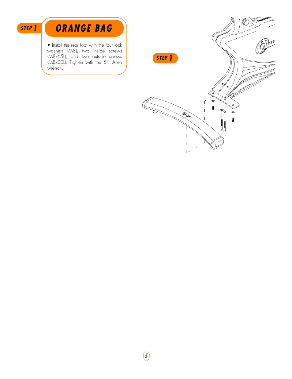 Orange bag | Vision Fitness E3600iNetTV User Manual | Page 5 / 8