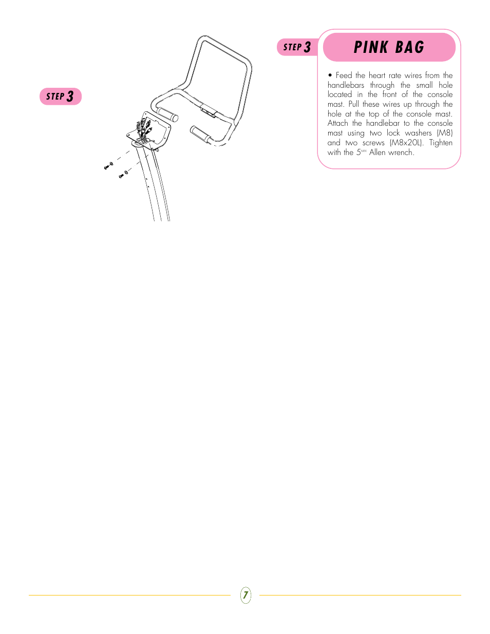 Pink bag | Vision Fitness E3600iNetTV User Manual | Page 7 / 8