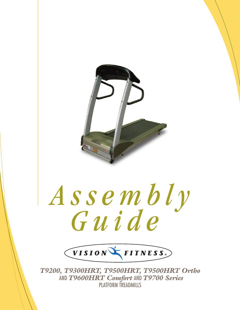 Vision Fitness T9700 User Manual | 8 pages