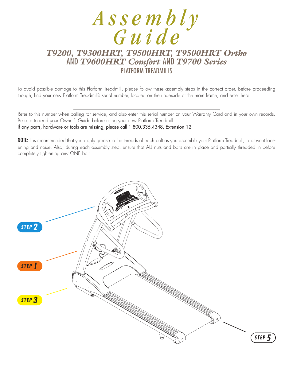 Vision Fitness T9700 User Manual | Page 2 / 8