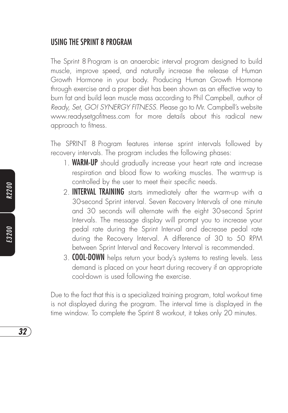 Vision Fitness E3200HRT User Manual | Page 36 / 60