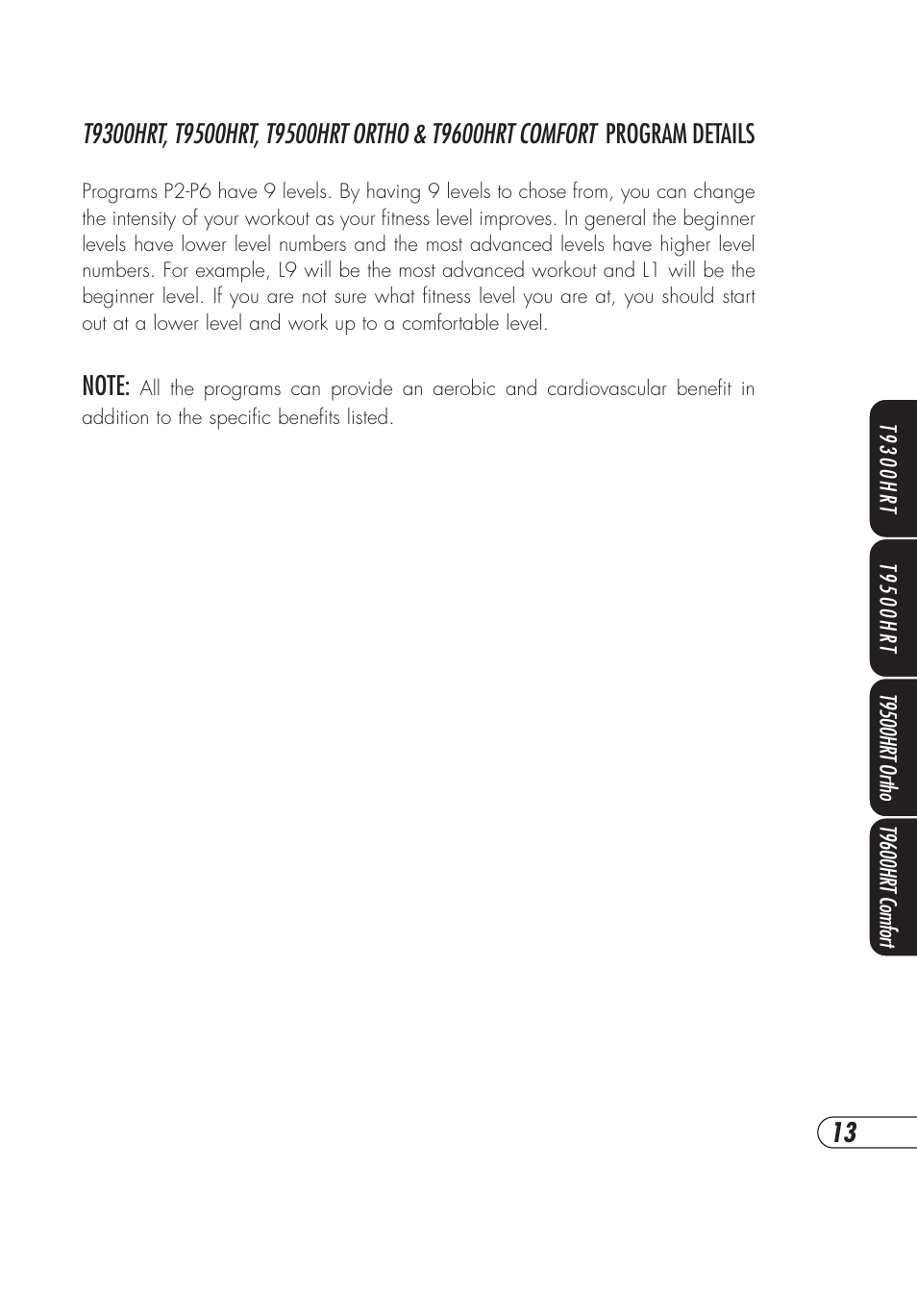 Vision Fitness T9500HRT Ortho User Manual | Page 17 / 56