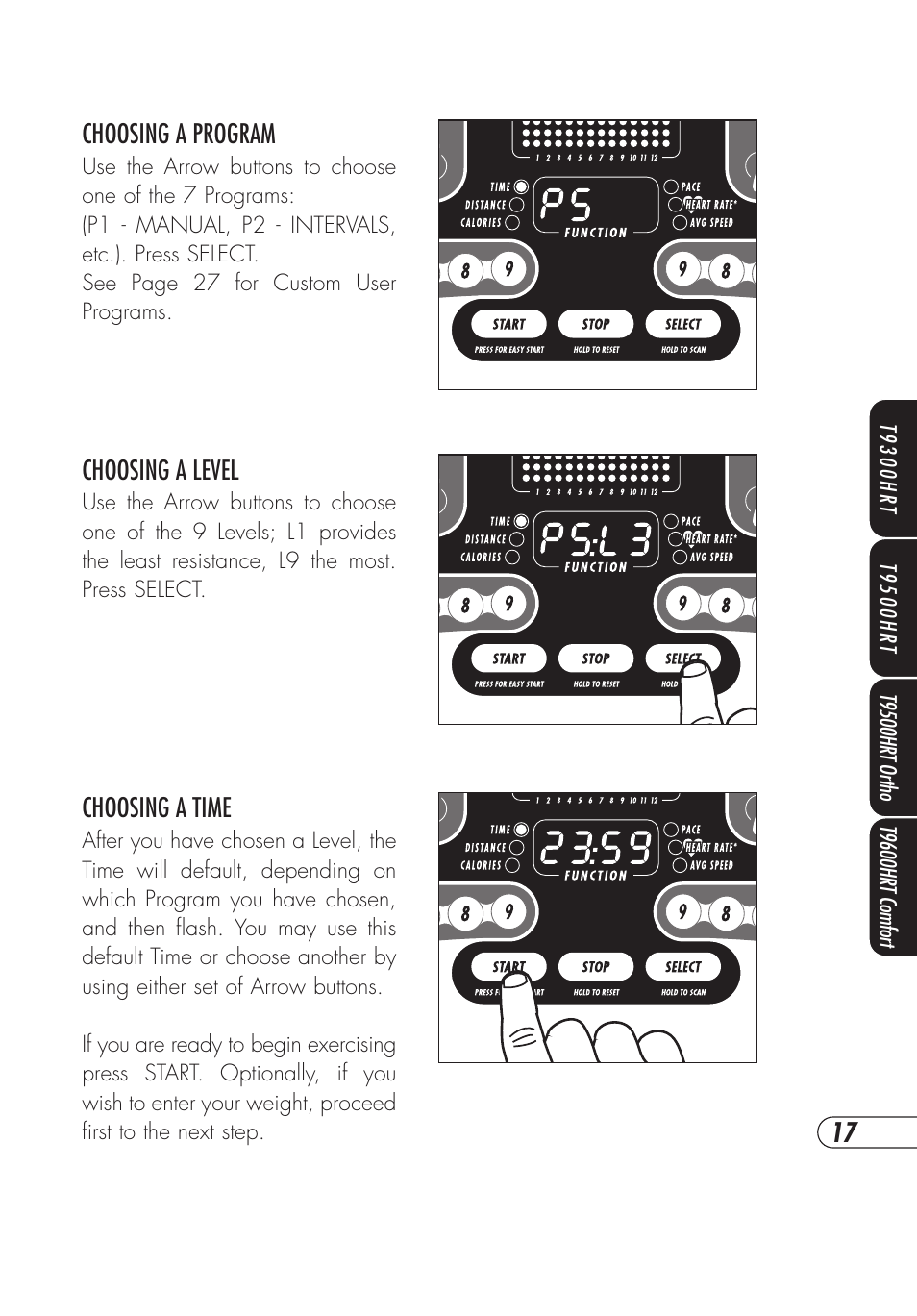 Vision Fitness T9500HRT Ortho User Manual | Page 21 / 56