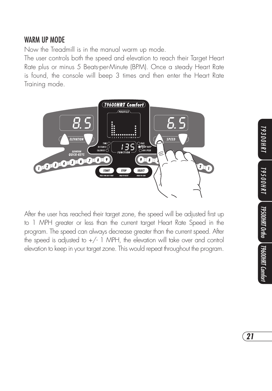 Vision Fitness T9500HRT Ortho User Manual | Page 25 / 56