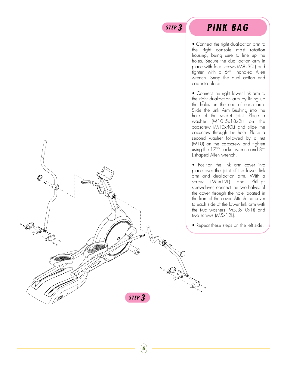 Pink bag | Vision Fitness X6600iNetTV User Manual | Page 6 / 7