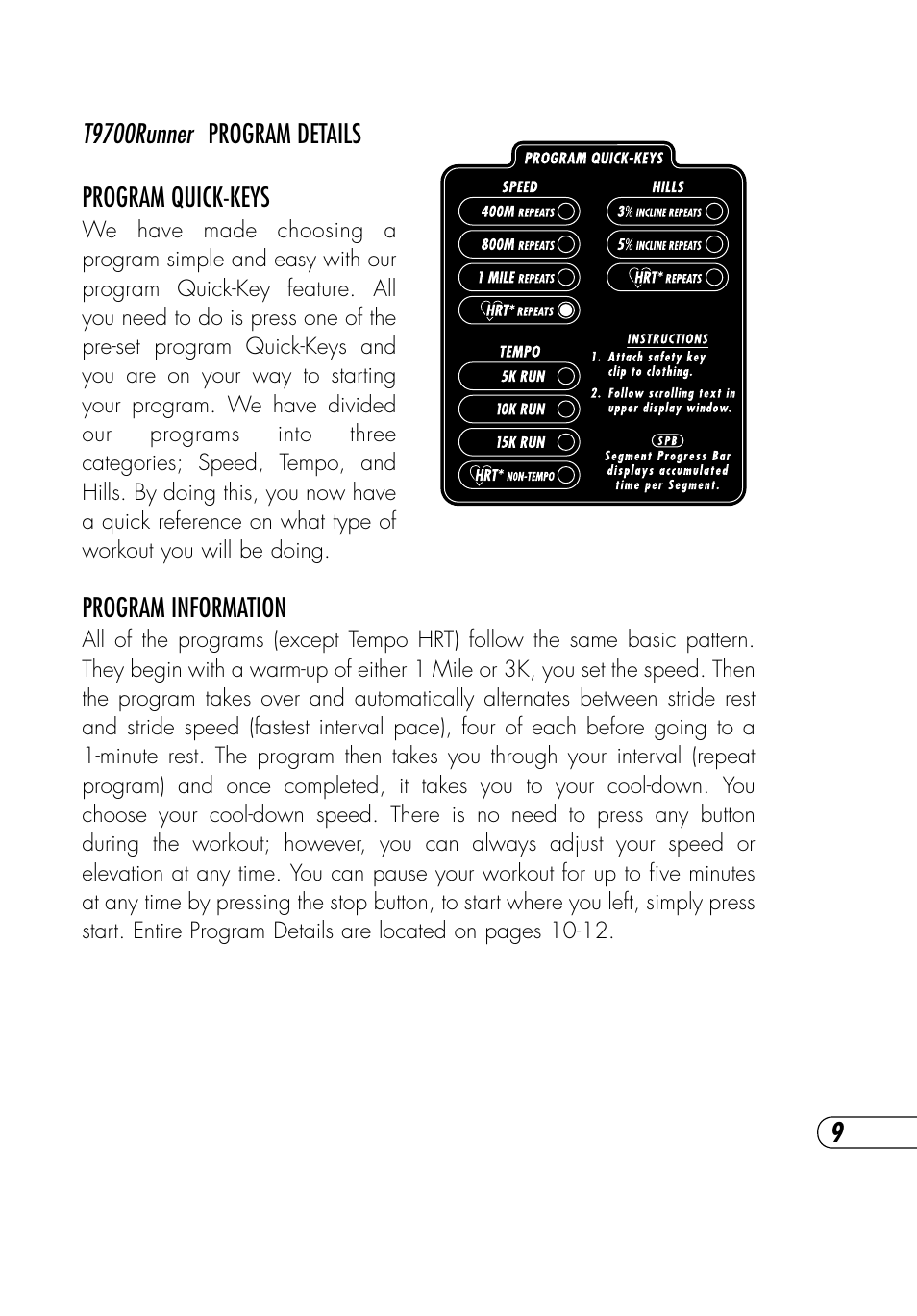 Vision Fitness Platform T9700 Runner's User Manual | Page 13 / 80