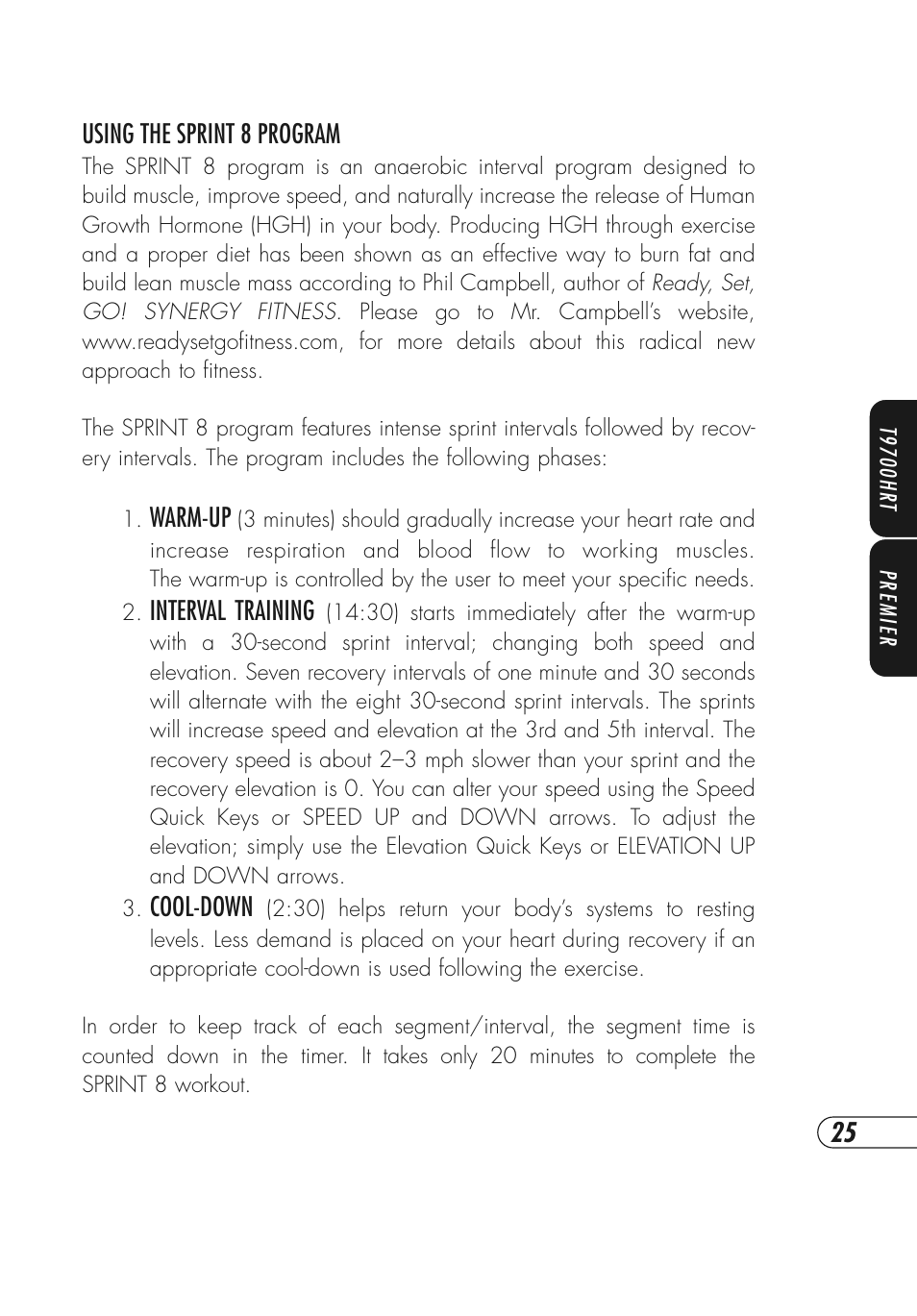 Vision Fitness T9700 Series User Manual | Page 29 / 80