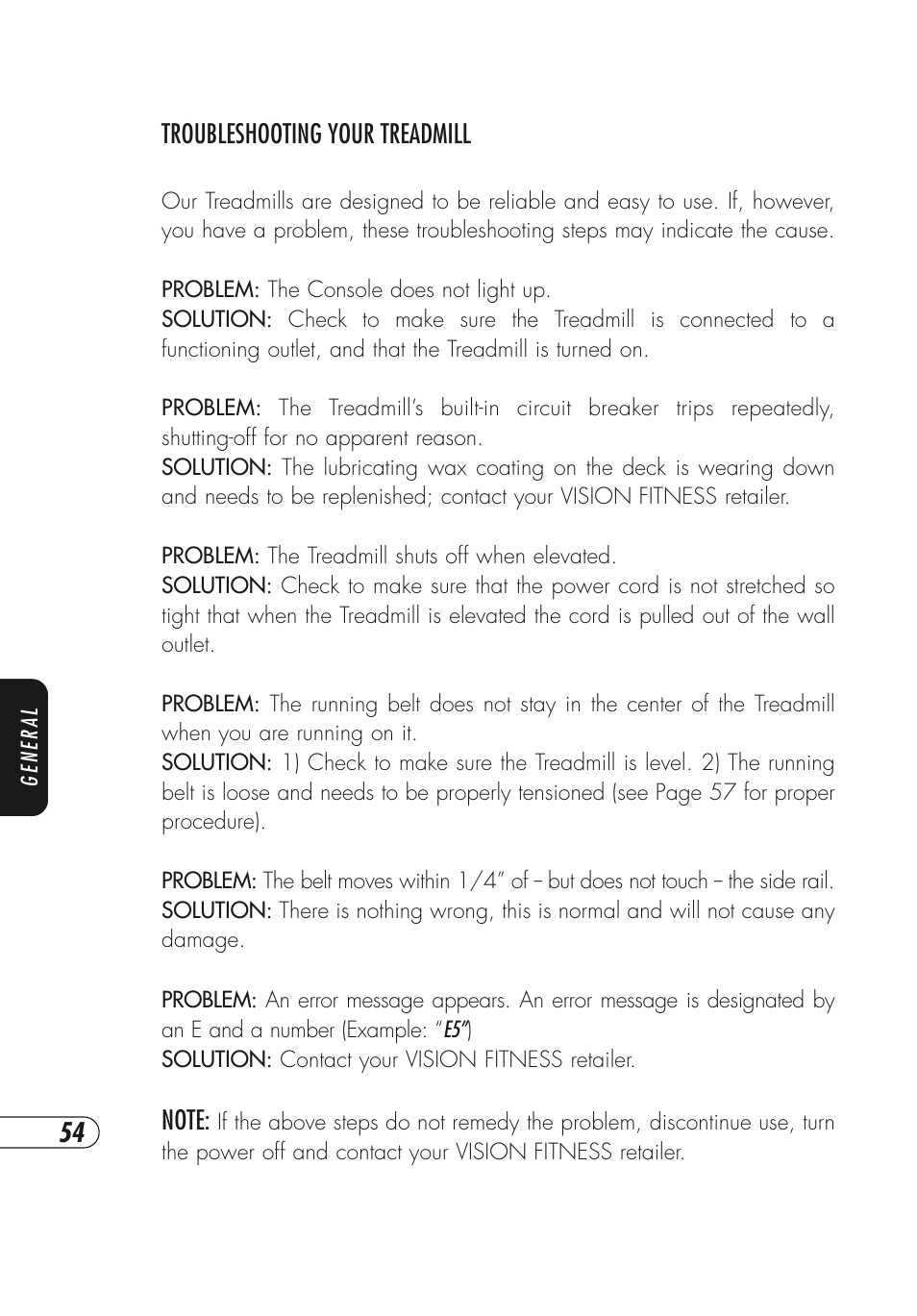 Vision Fitness T9700 Series User Manual | Page 58 / 80