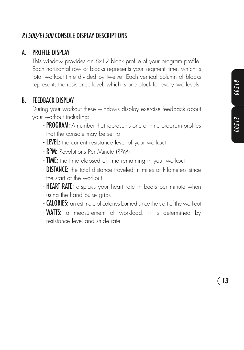 Vision Fitness E1500 User Manual | Page 17 / 40