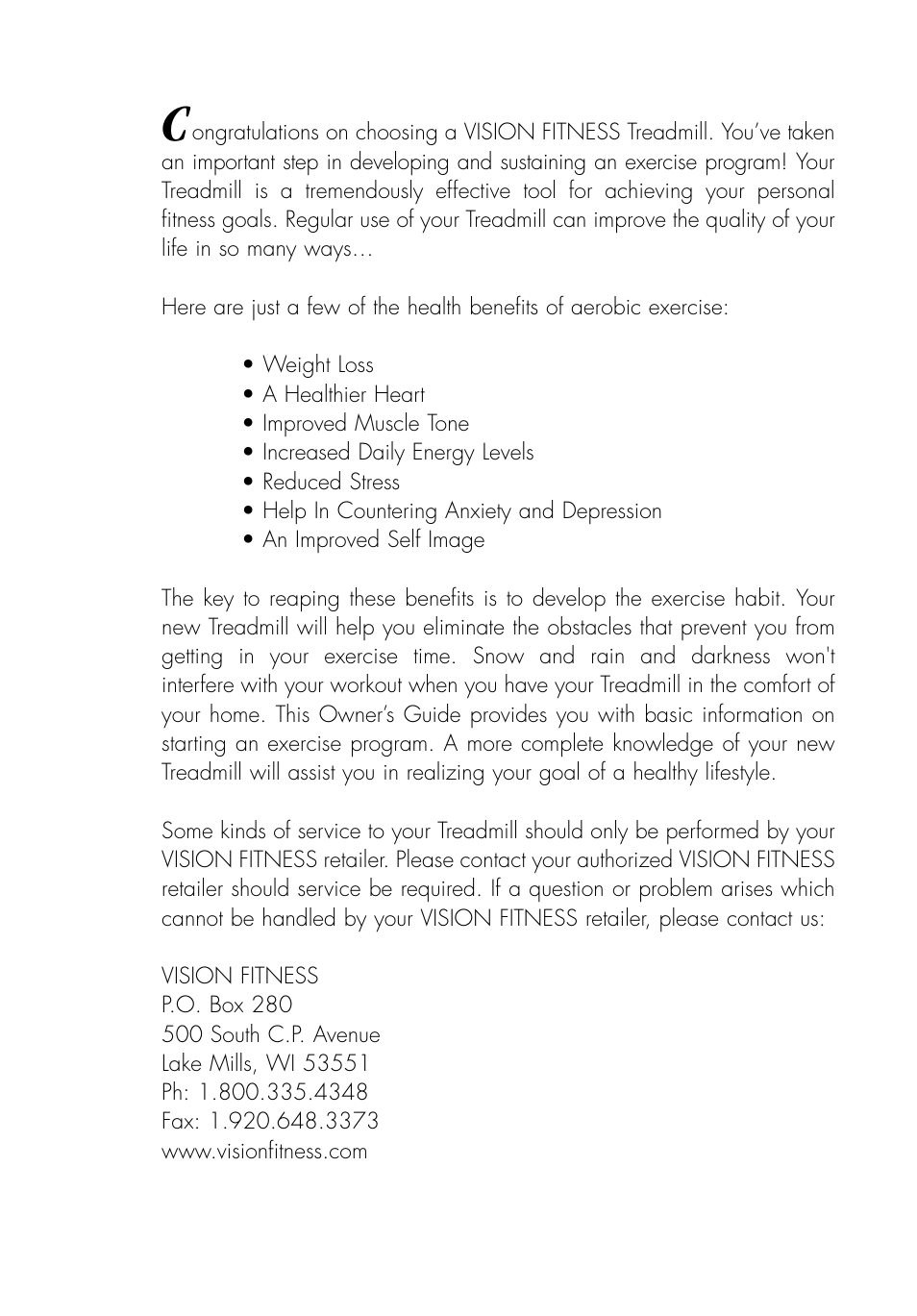 Vision Fitness T9350 User Manual | Page 2 / 61
