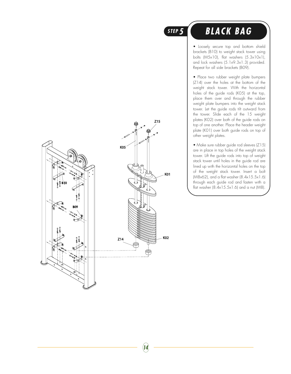 Black bag | Vision Fitness ST750 User Manual | Page 14 / 28