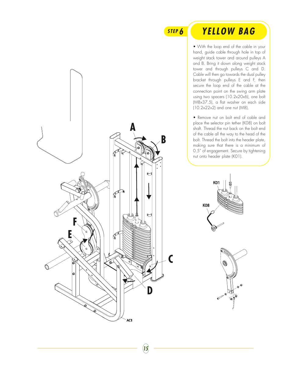 Yellow bag | Vision Fitness ST750 User Manual | Page 15 / 28