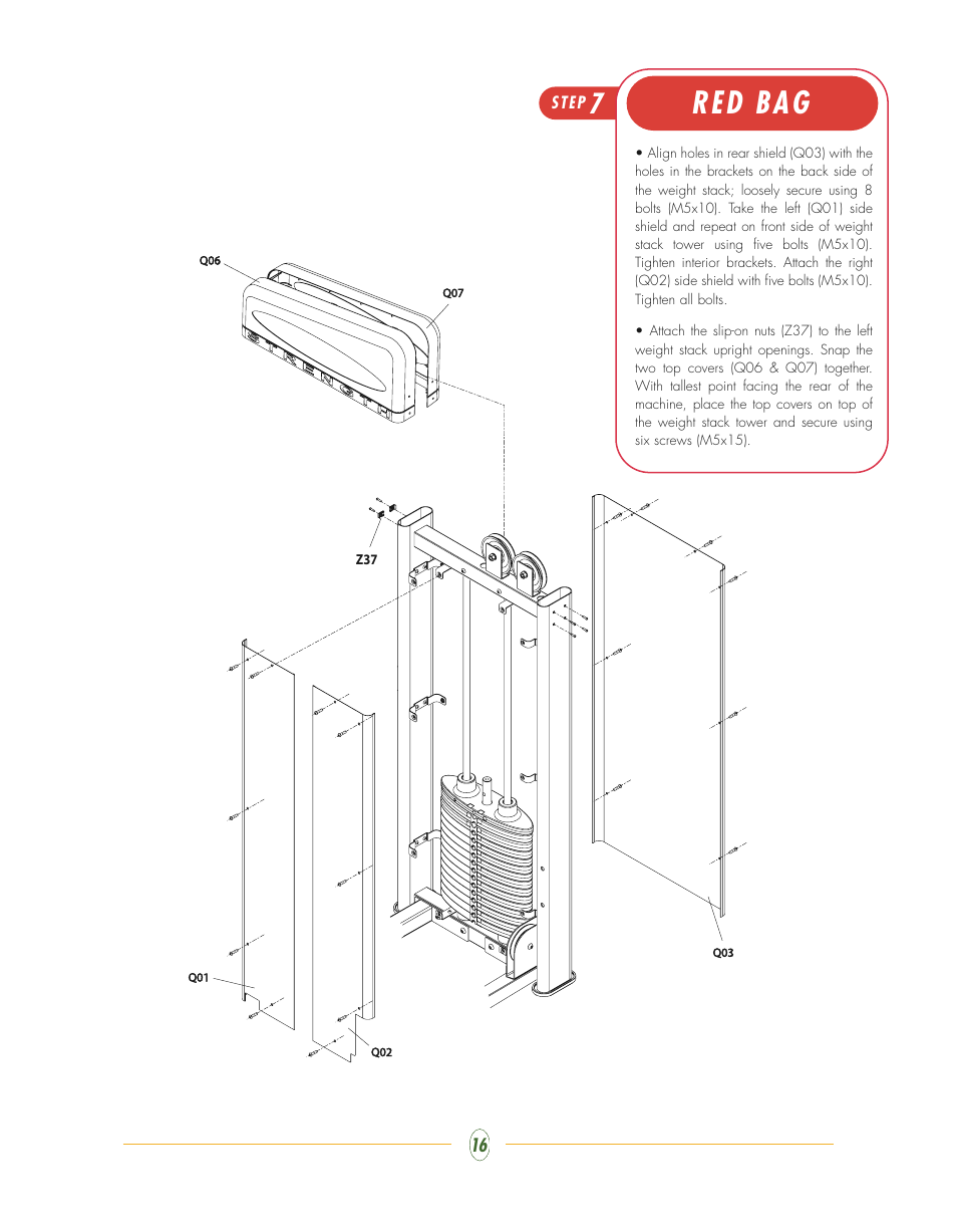 Red bag | Vision Fitness ST750 User Manual | Page 16 / 28