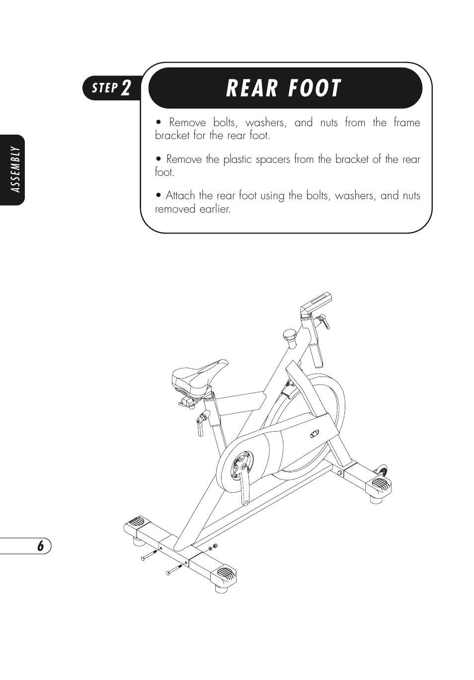 Rear foot | Vision Fitness ES600 User Manual | Page 10 / 36