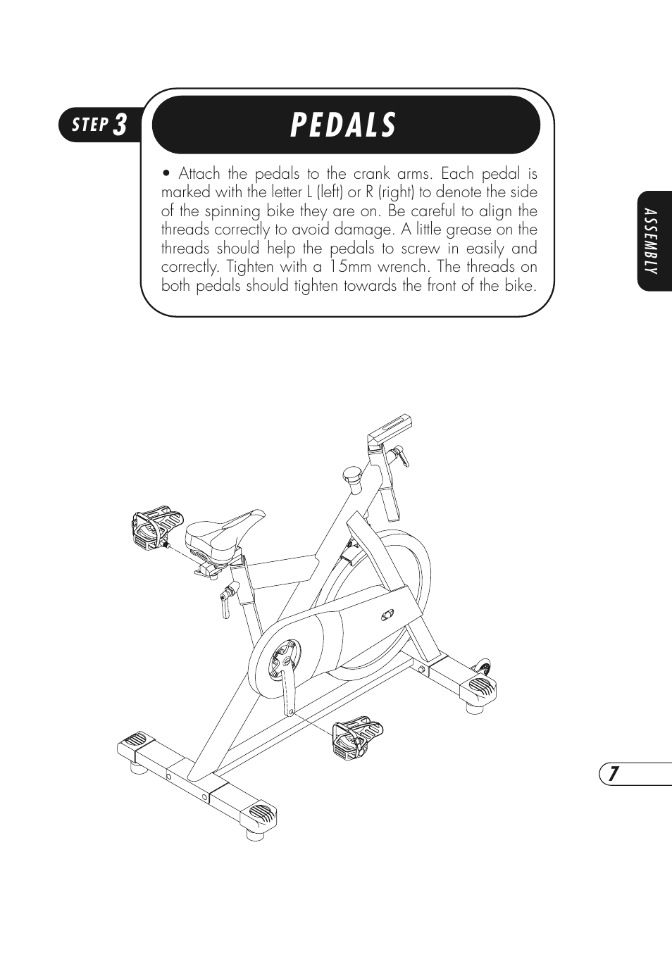 Pedals | Vision Fitness ES600 User Manual | Page 11 / 36