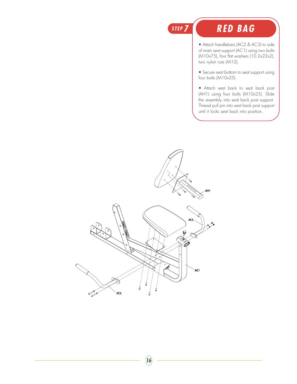 Red bag | Vision Fitness ST760 User Manual | Page 16 / 28