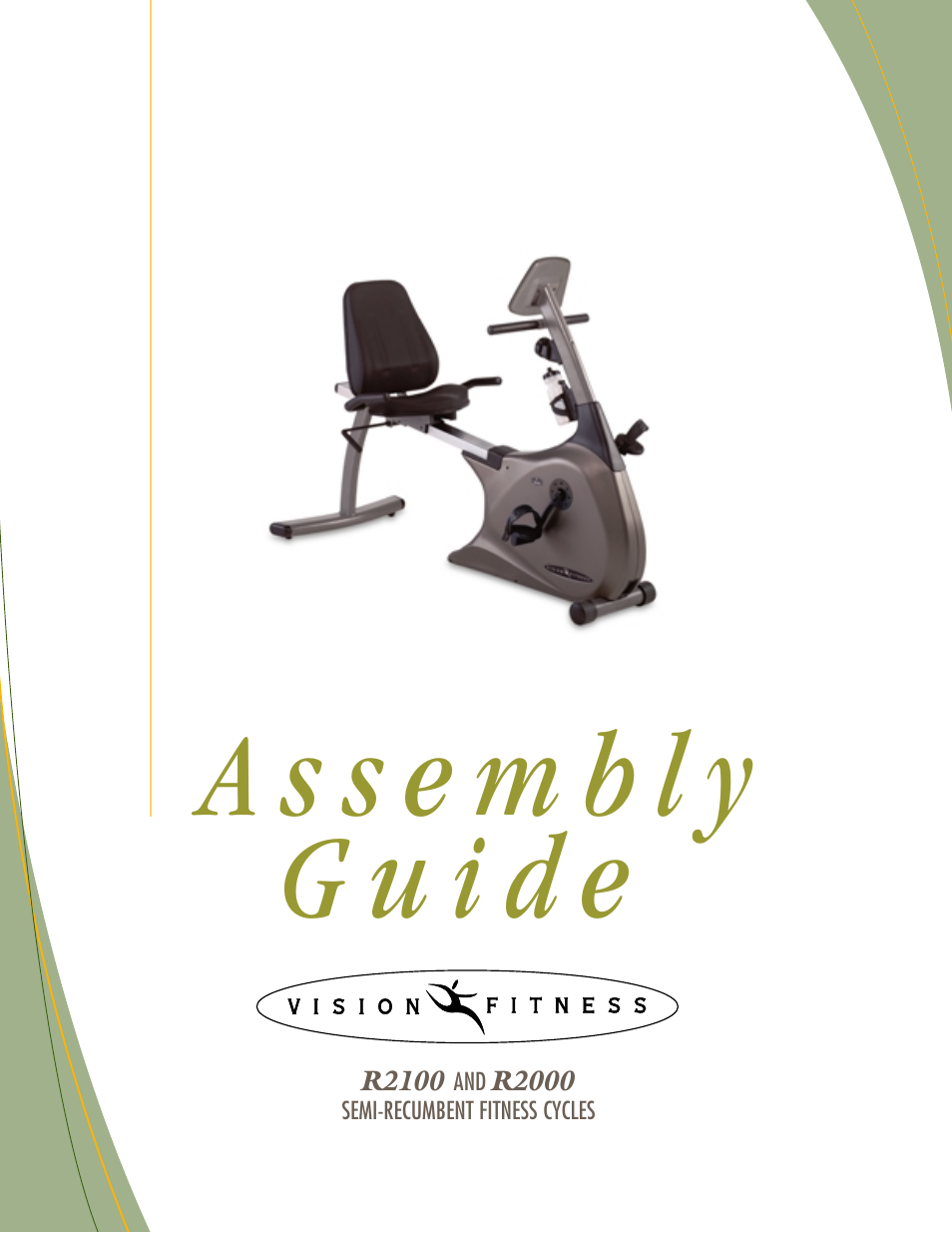 Vision Fitness R2000 User Manual | 8 pages