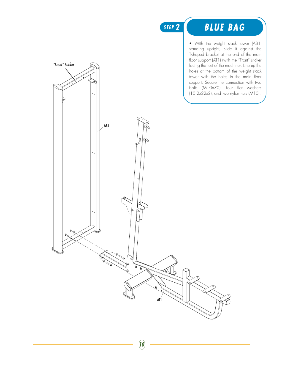 Blue bag | Vision Fitness ST730 User Manual | Page 10 / 28