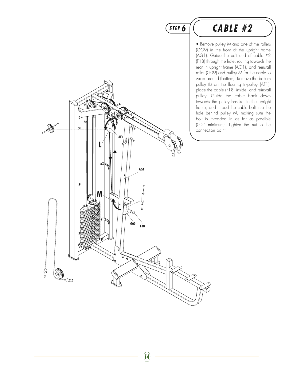 Cable #2 | Vision Fitness ST730 User Manual | Page 14 / 28