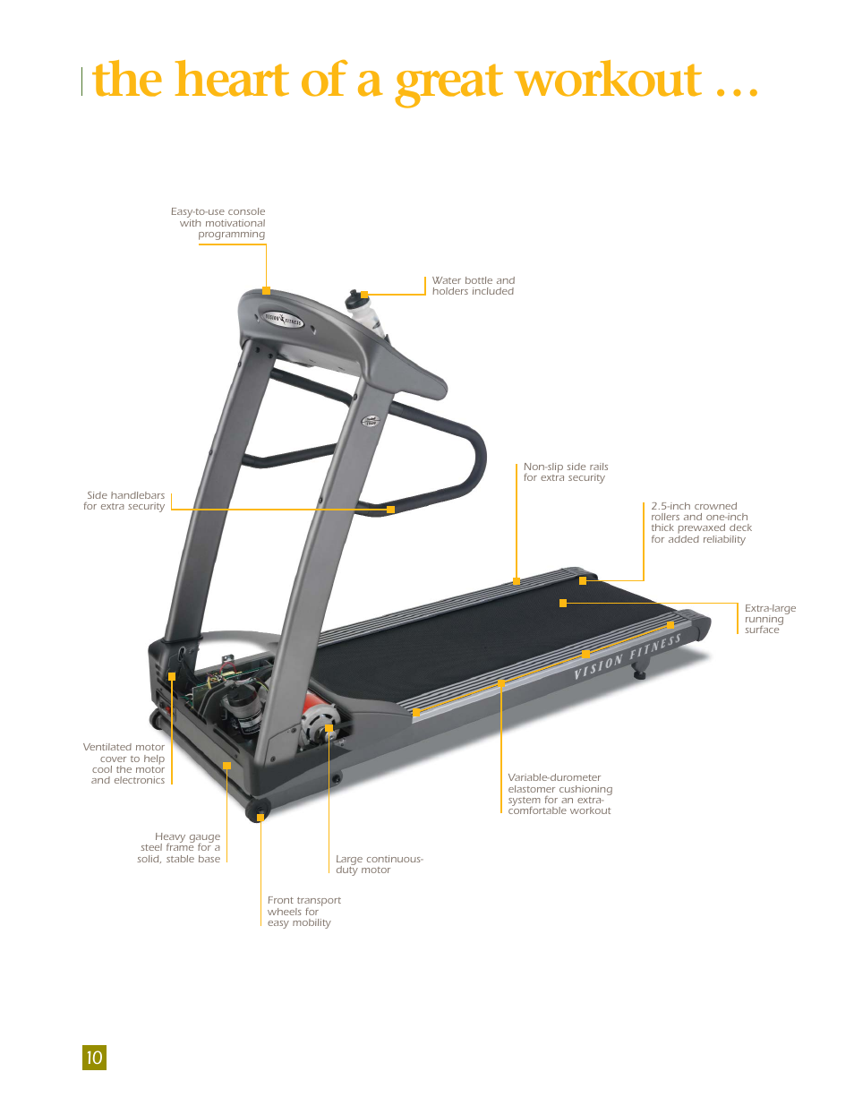 The heart of a great workout | Vision Fitness T9250 User Manual | Page 12 / 16