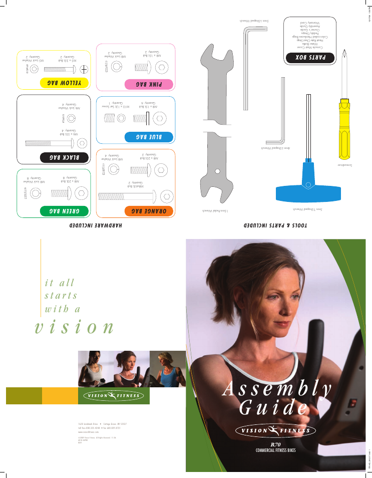 Vision Fitness COMMERCIAL FITNESS BIKES R70 User Manual | 3 pages