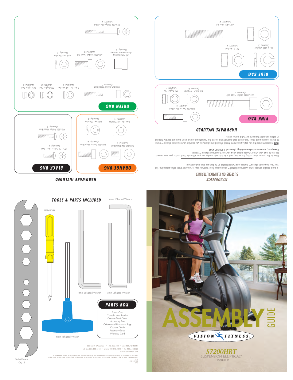 Vision Fitness S7200HRT User Manual | 3 pages