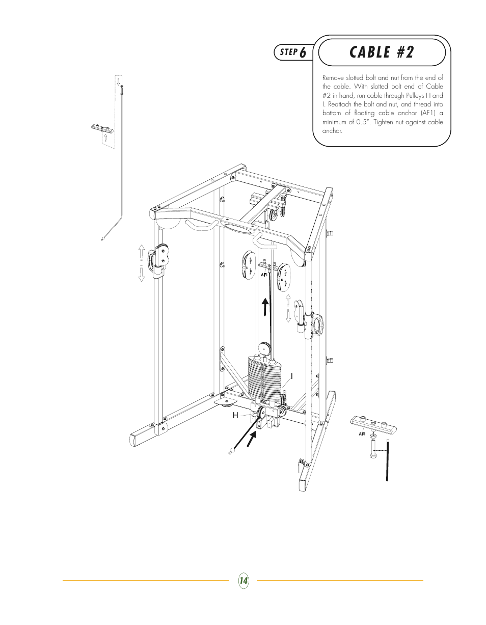 Cable #2 | Vision Fitness ST700 User Manual | Page 14 / 40