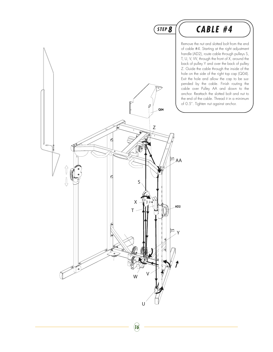 Cable #4 | Vision Fitness ST700 User Manual | Page 16 / 40