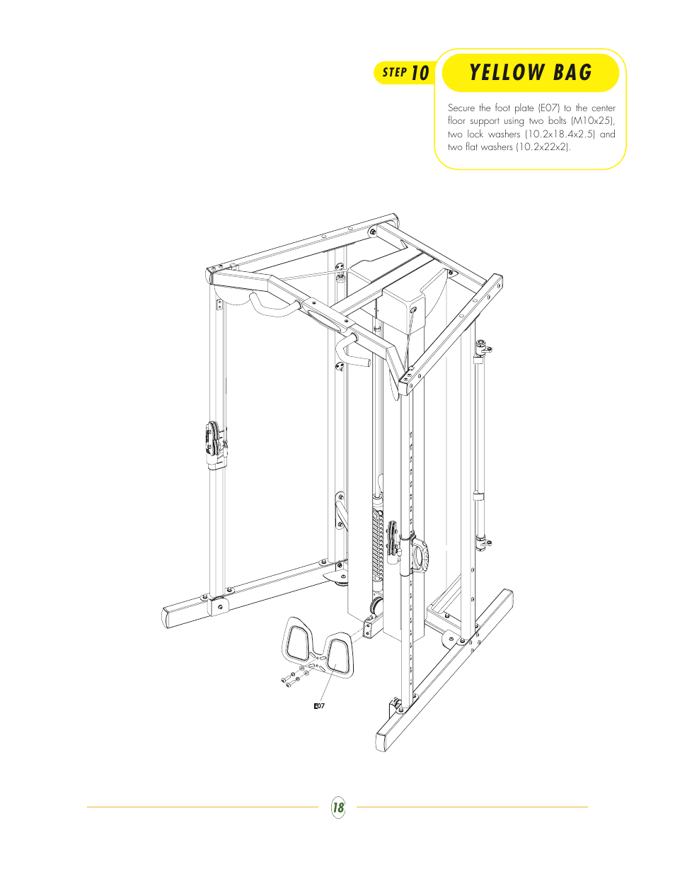 Yellow bag | Vision Fitness ST700 User Manual | Page 18 / 40