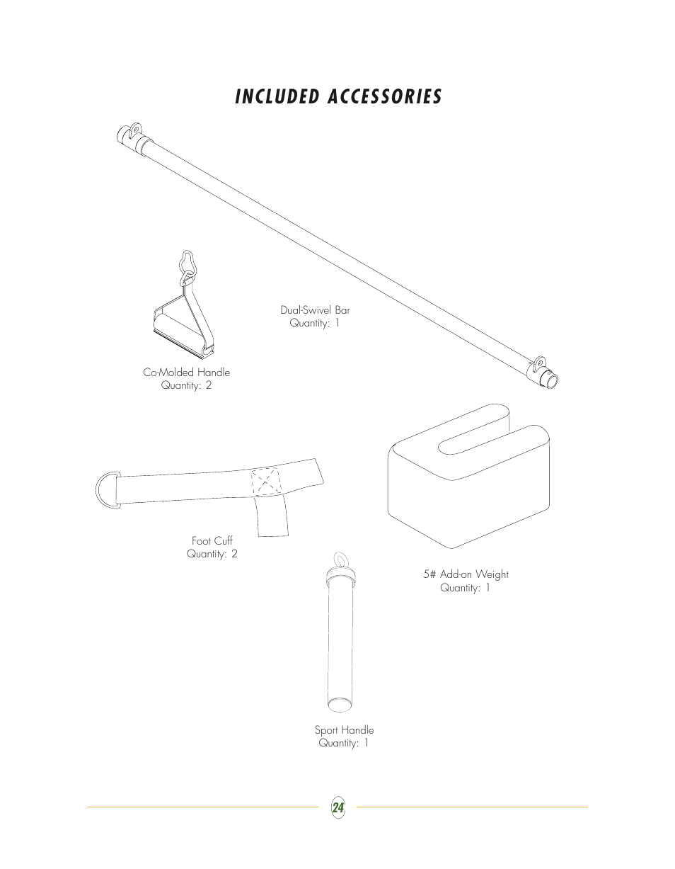 Included accessories | Vision Fitness ST700 User Manual | Page 24 / 40