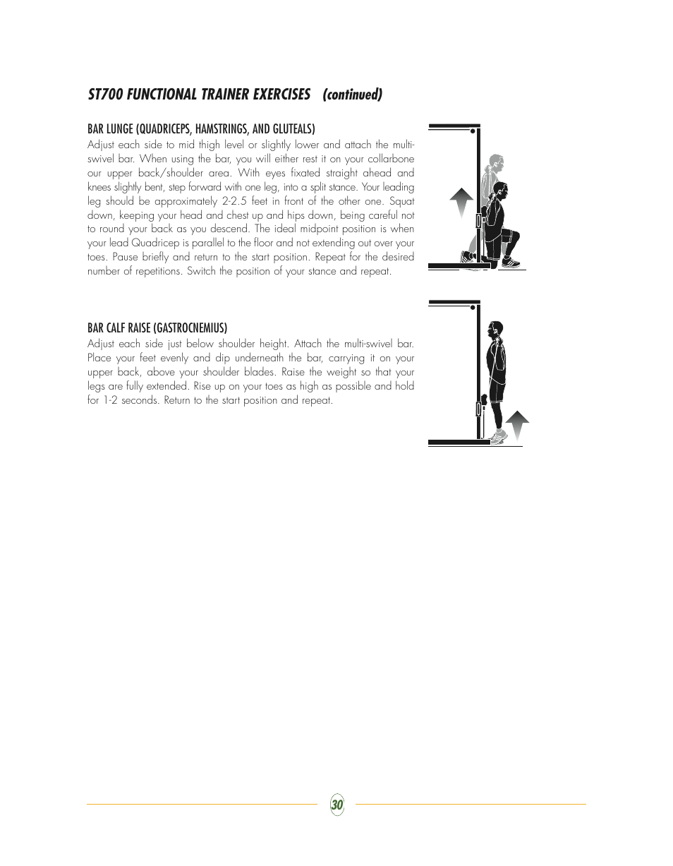 St700 functional trainer exercises (continued) | Vision Fitness ST700 User Manual | Page 30 / 40