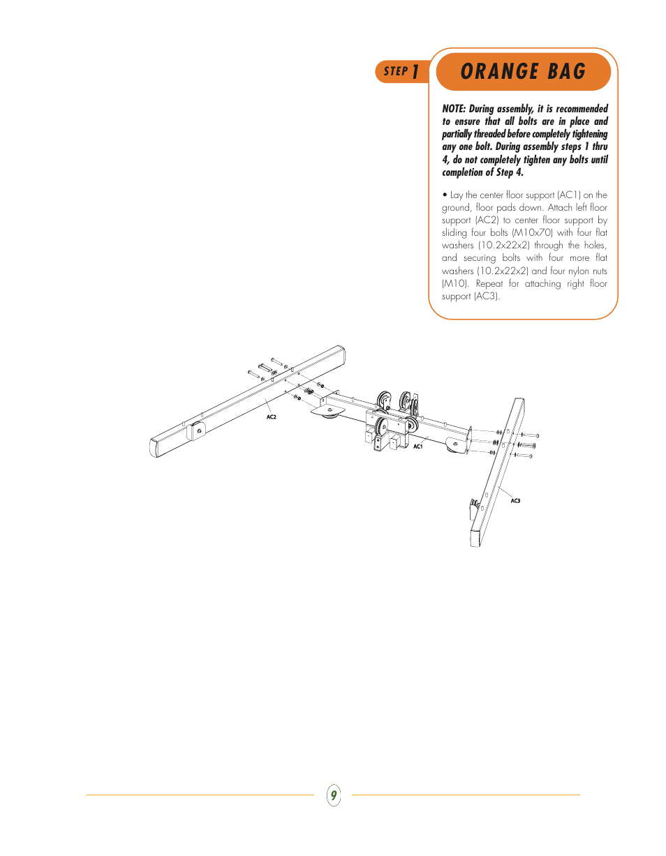 Orange bag | Vision Fitness ST700 User Manual | Page 9 / 40